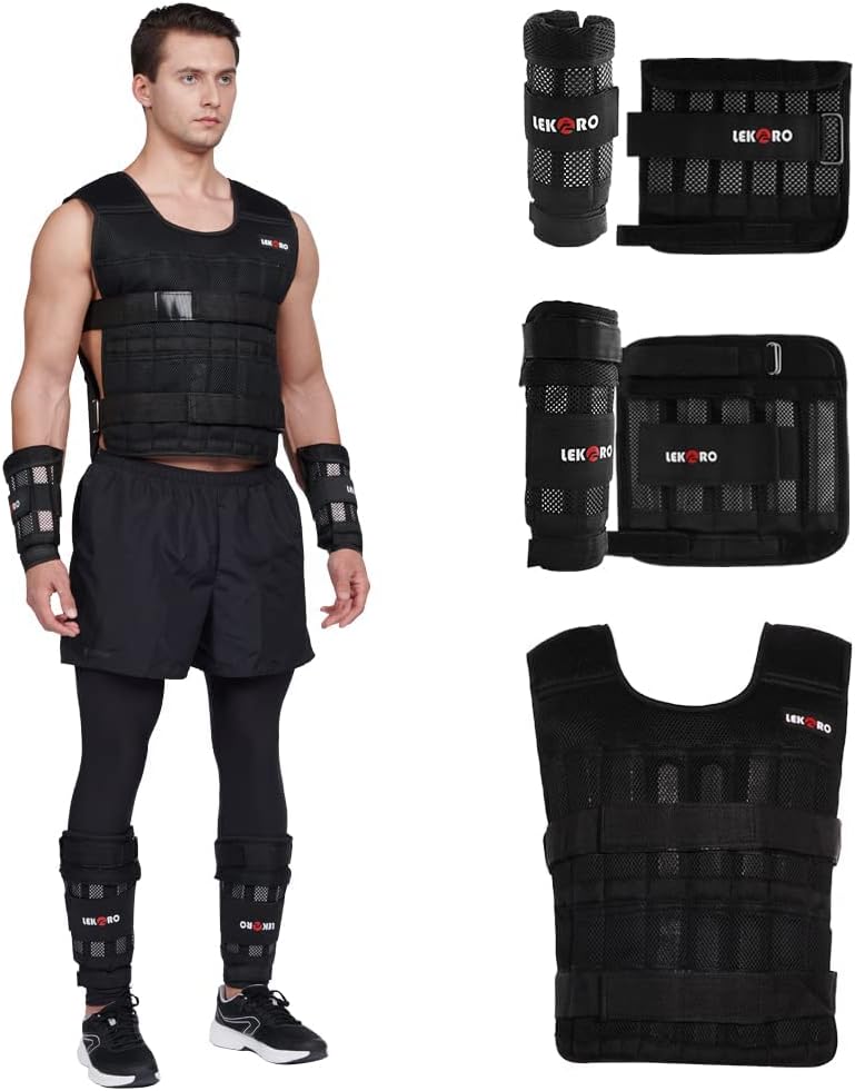 LEKÄRO Adjustable Weighted Vest 44LB Set